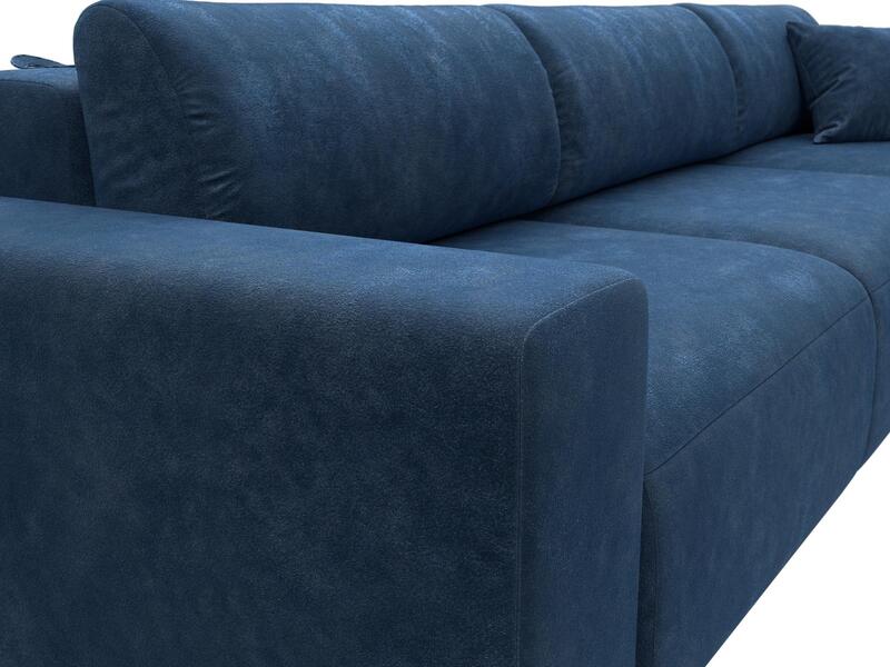 Диван угловой Лига-036 НПБ Классик Лонг правый угол, Велюр, BRUT 11 синий