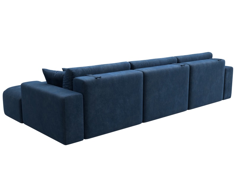 Диван угловой Лига-036 НПБ Классик Лонг правый угол, Велюр, BRUT 11 синий