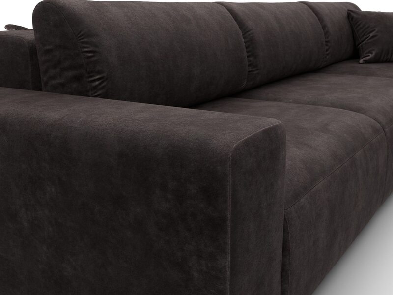 Диван угловой Лига-036 НПБ Классик Лонг правый угол, Велюр, BRUT 17 коричневый