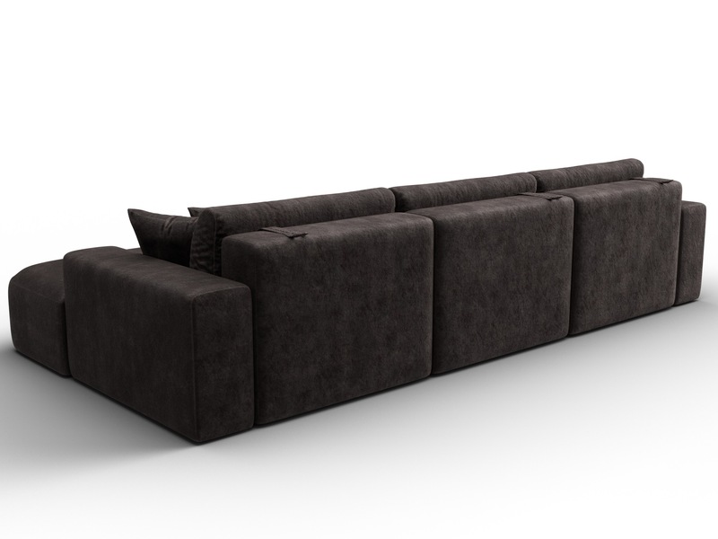 Диван угловой Лига-036 НПБ Классик Лонг правый угол, Велюр, BRUT 17 коричневый