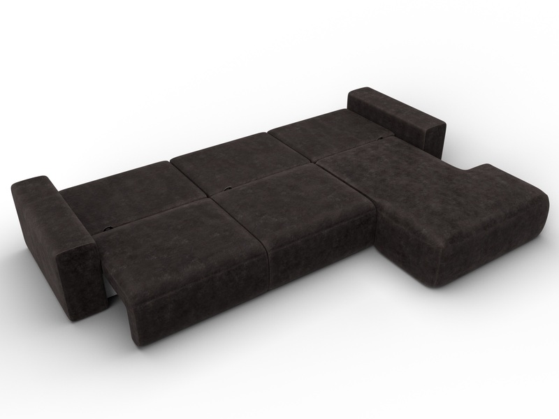 Диван угловой Лига-036 НПБ Классик Лонг правый угол, Велюр, BRUT 17 коричневый