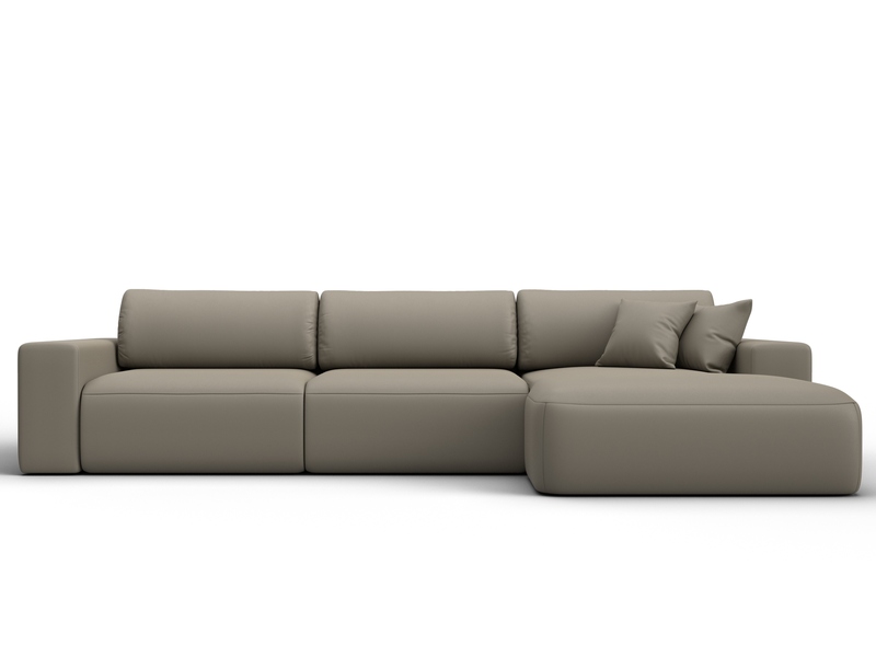 Диван угловой Лига-036 НПБ Классик Лонг правый угол, Экокожа, GRIFON 04 бежевый