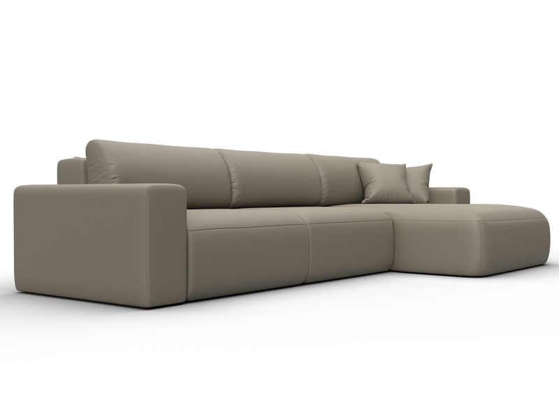 Диван угловой Лига-036 НПБ Классик Лонг правый угол, Экокожа, GRIFON 04 бежевый