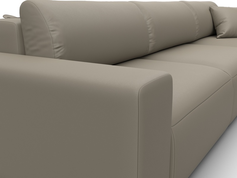 Диван угловой Лига-036 НПБ Классик Лонг правый угол, Экокожа, GRIFON 04 бежевый