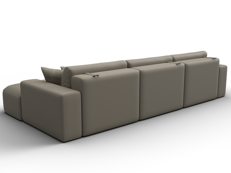 Диван угловой Лига-036 НПБ Классик Лонг правый угол, Экокожа, GRIFON 04 бежевый