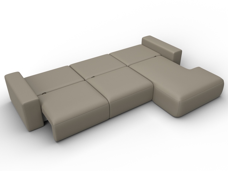 Диван угловой Лига-036 НПБ Классик Лонг правый угол, Экокожа, GRIFON 04 бежевый