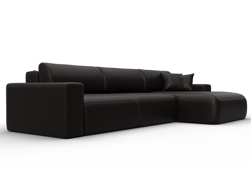 Диван угловой Лига-036 НПБ Классик Лонг правый угол, Экокожа, GRIFON 12 коричневый