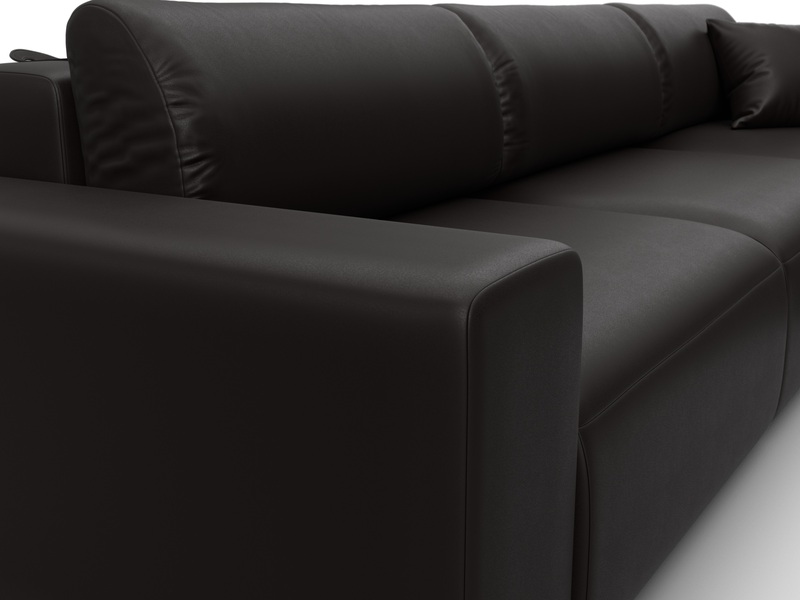 Диван угловой Лига-036 НПБ Классик Лонг правый угол, Экокожа, GRIFON 12 коричневый