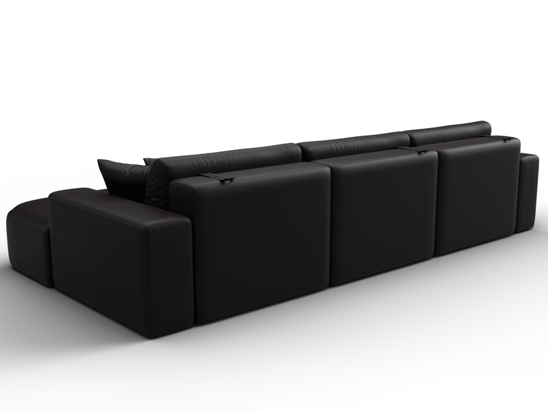 Диван угловой Лига-036 НПБ Классик Лонг правый угол, Экокожа, GRIFON 12 коричневый