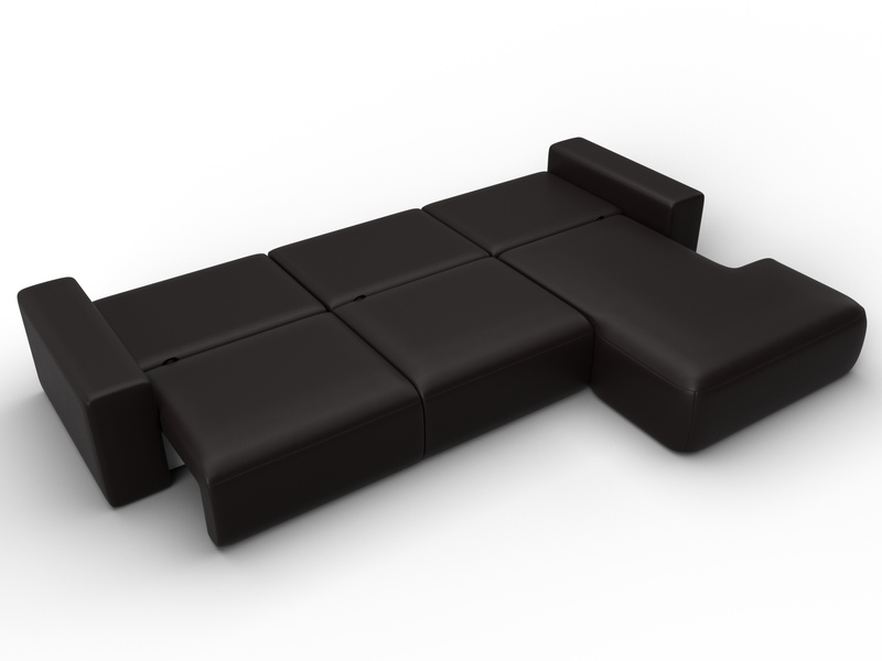 Диван угловой Лига-036 НПБ Классик Лонг правый угол, Экокожа, GRIFON 12 коричневый