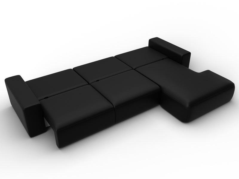 Диван угловой Лига-036 НПБ Классик Лонг правый угол, Экокожа, GRIFON 18 черный