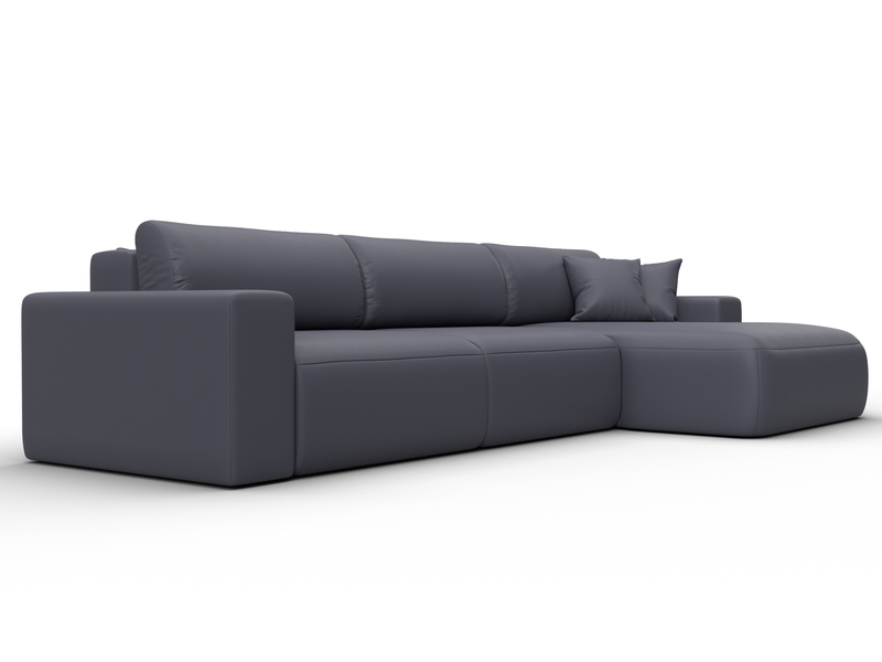 Диван угловой Лига-036 НПБ Классик Лонг правый угол, Экокожа, GRIFON 15 серый