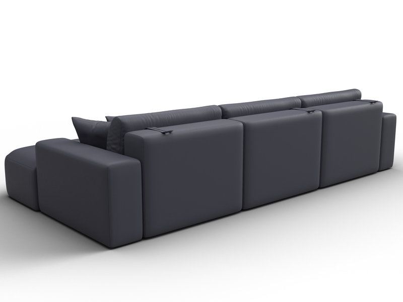 Диван угловой Лига-036 НПБ Классик Лонг правый угол, Экокожа, GRIFON 15 серый