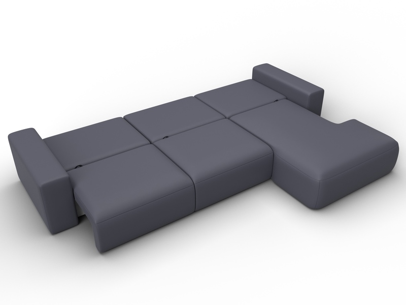 Диван угловой Лига-036 НПБ Классик Лонг правый угол, Экокожа, GRIFON 15 серый