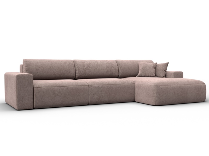 Диван угловой Лига-036 НПБ Классик Лонг правый угол, Велюр, TOWER 05 бежевый