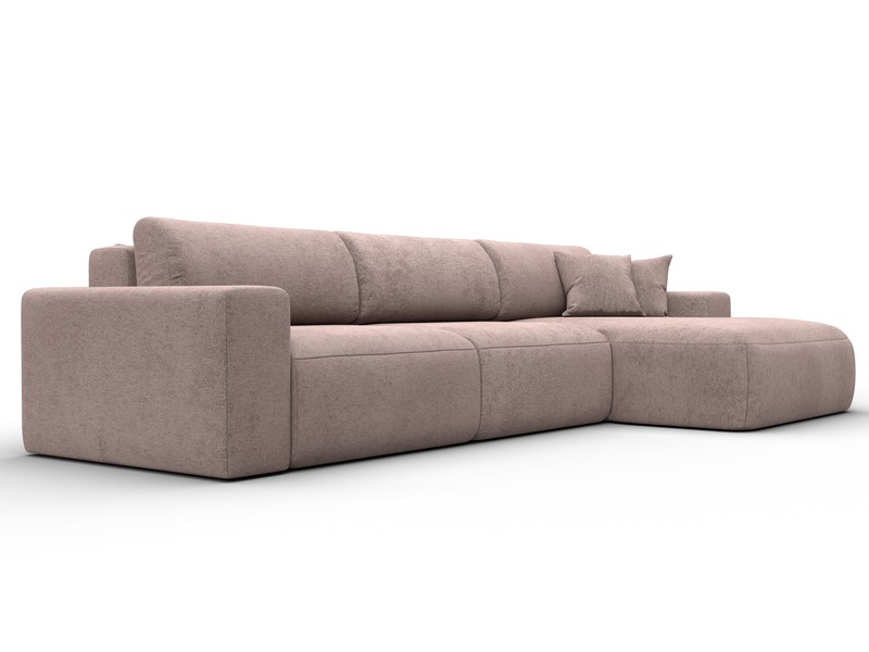 Диван угловой Лига-036 НПБ Классик Лонг правый угол, Велюр, TOWER 05 бежевый