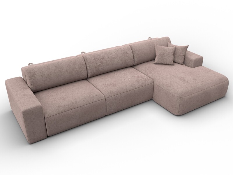 Диван угловой Лига-036 НПБ Классик Лонг правый угол, Велюр, TOWER 05 бежевый