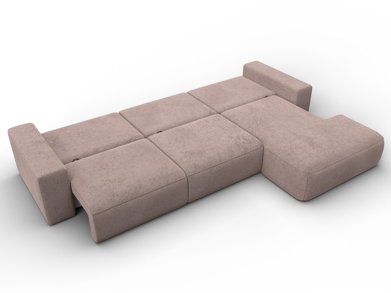 Диван угловой Лига-036 НПБ Классик Лонг правый угол, Велюр, TOWER 05 бежевый