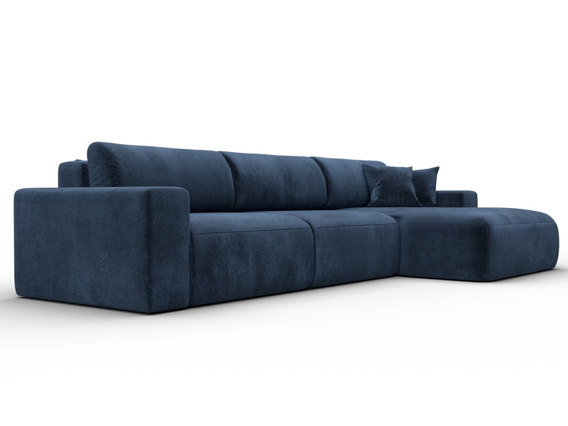 Диван угловой Лига-036 НПБ Классик Лонг правый угол, Велюр, TOWER 13 синий