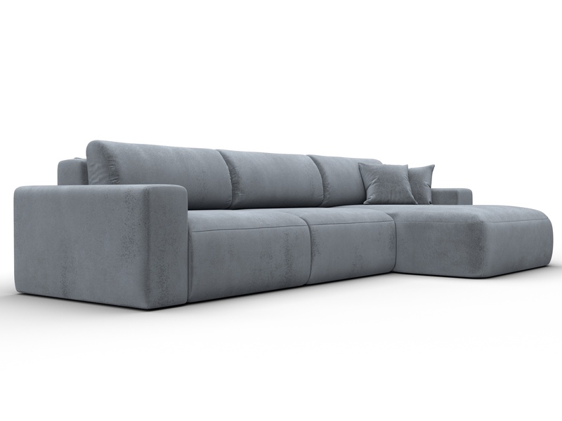 Диван угловой Лига-036 НПБ Классик Лонг правый угол, Велюр, TOWER 10 серый