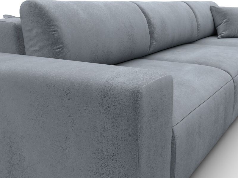 Диван угловой Лига-036 НПБ Классик Лонг правый угол, Велюр, TOWER 10 серый