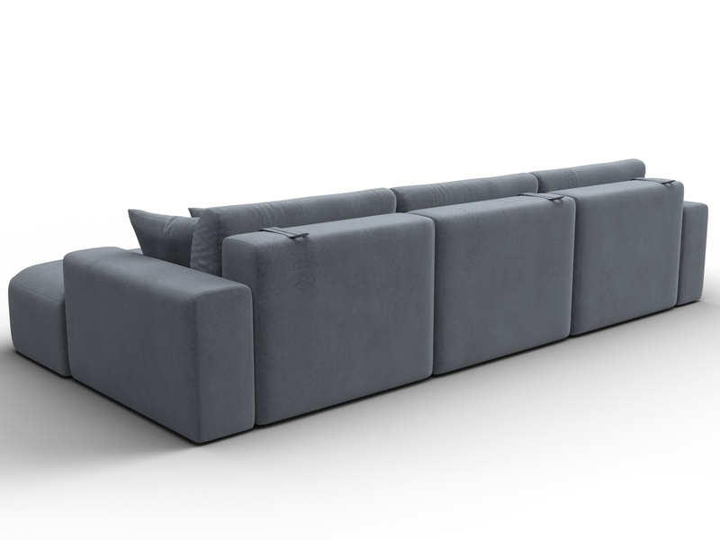 Диван угловой Лига-036 НПБ Классик Лонг правый угол, Велюр, TOWER 10 серый