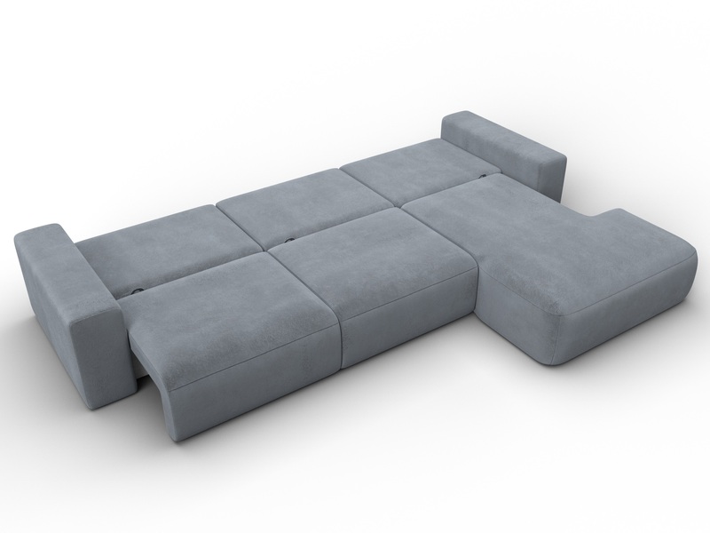 Диван угловой Лига-036 НПБ Классик Лонг правый угол, Велюр, TOWER 10 серый