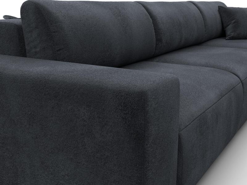 Диван угловой Лига-036 НПБ Классик Лонг правый угол, Велюр, TOWER 11 темно-серый