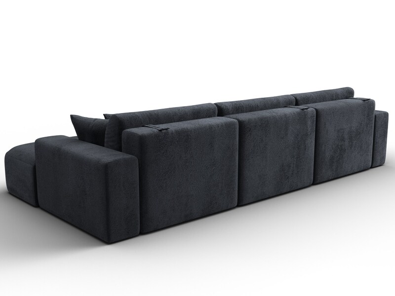 Диван угловой Лига-036 НПБ Классик Лонг правый угол, Велюр, TOWER 11 темно-серый