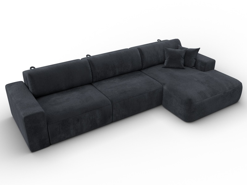 Диван угловой Лига-036 НПБ Классик Лонг правый угол, Велюр, TOWER 11 темно-серый