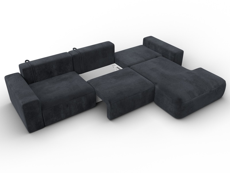 Диван угловой Лига-036 НПБ Классик Лонг правый угол, Велюр, TOWER 11 темно-серый