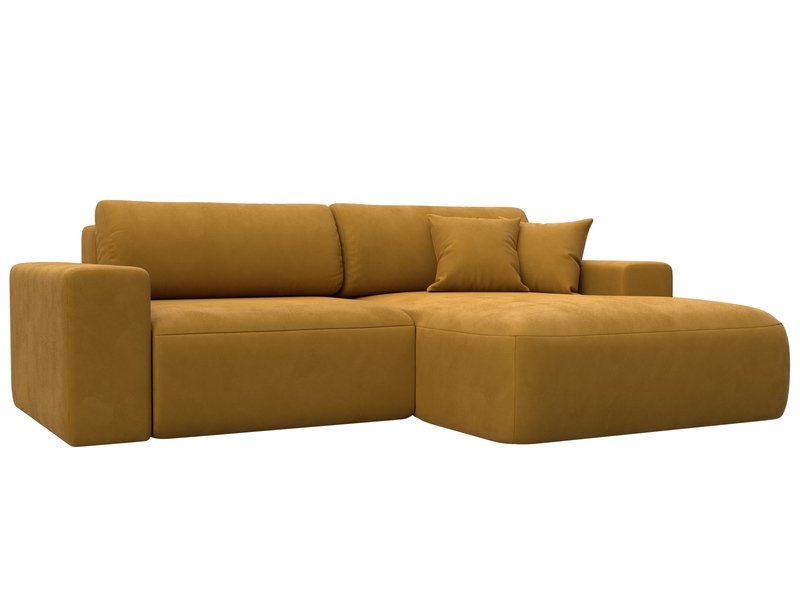 Диван угловой Лига-036 НПБ Классик правый угол, Велюр, BRUT 10 желтый