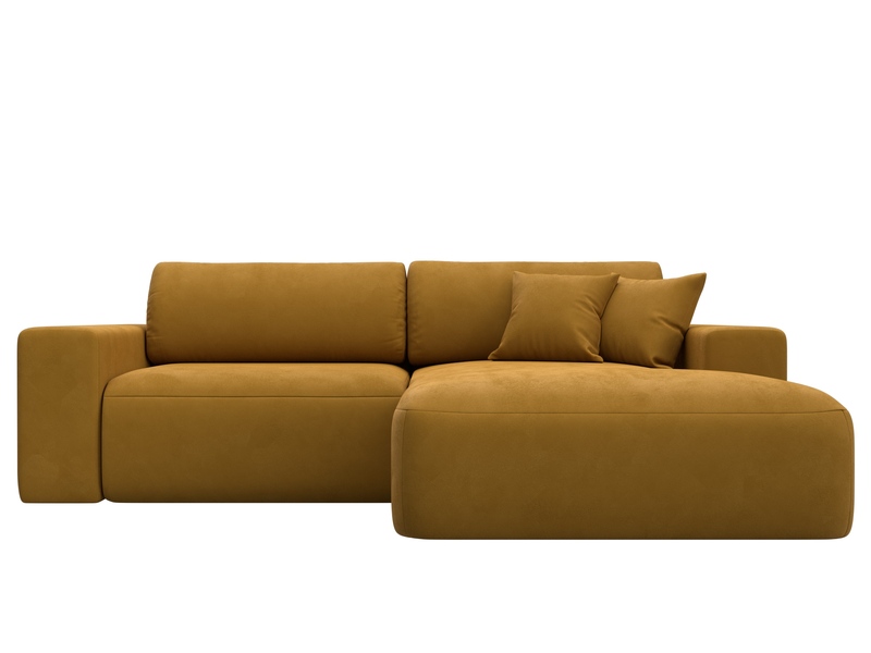 Диван угловой Лига-036 НПБ Классик правый угол, Велюр, BRUT 10 желтый