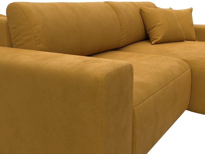 Диван угловой Лига-036 НПБ Классик правый угол, Велюр, BRUT 10 желтый