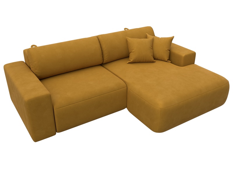 Диван угловой Лига-036 НПБ Классик правый угол, Велюр, BRUT 10 желтый