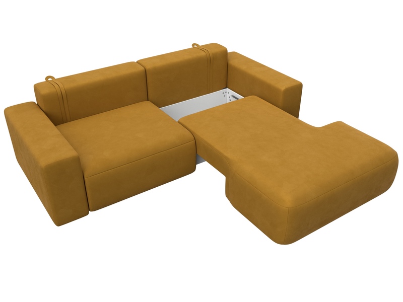 Диван угловой Лига-036 НПБ Классик правый угол, Велюр, BRUT 10 желтый