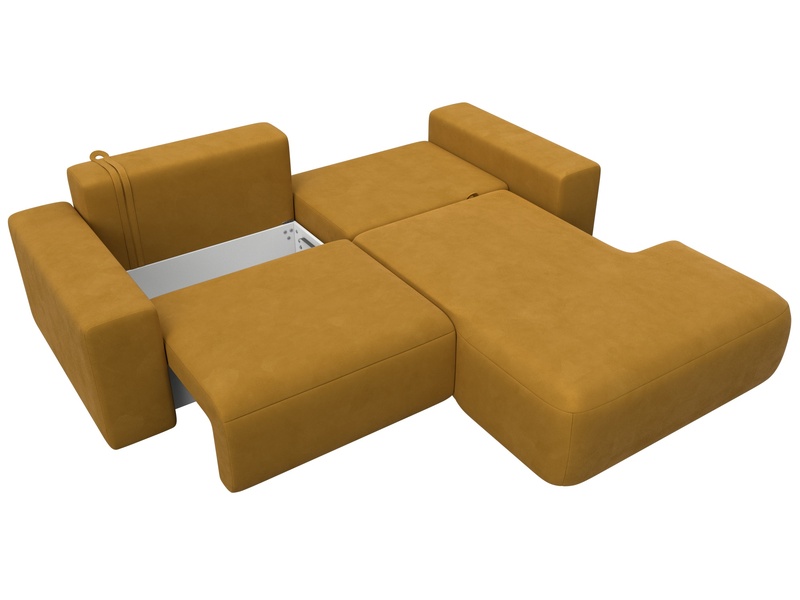 Диван угловой Лига-036 НПБ Классик правый угол, Велюр, BRUT 10 желтый
