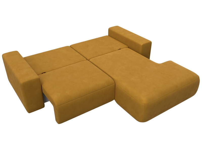 Диван угловой Лига-036 НПБ Классик правый угол, Велюр, BRUT 10 желтый