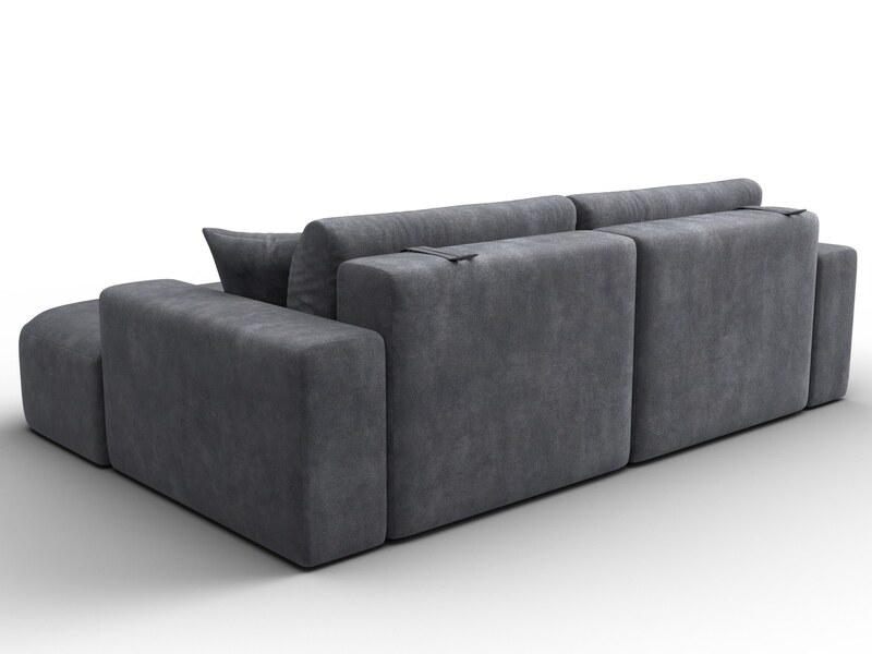 Диван угловой Лига-036 НПБ Классик правый угол, Велюр, BRUT 16 темно-серый