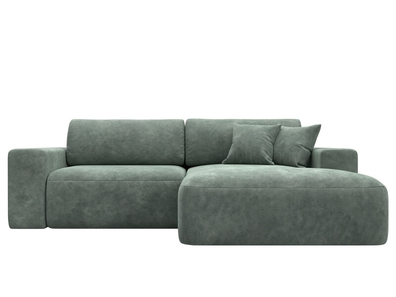 Диван угловой Лига-036 НПБ Классик правый угол, Велюр, BRUT 08 зеленый