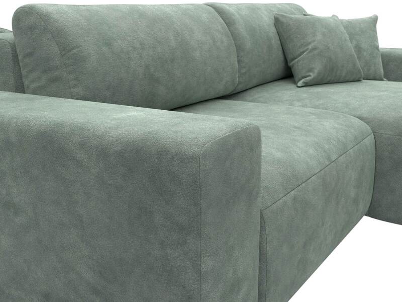 Диван угловой Лига-036 НПБ Классик правый угол, Велюр, BRUT 08 зеленый