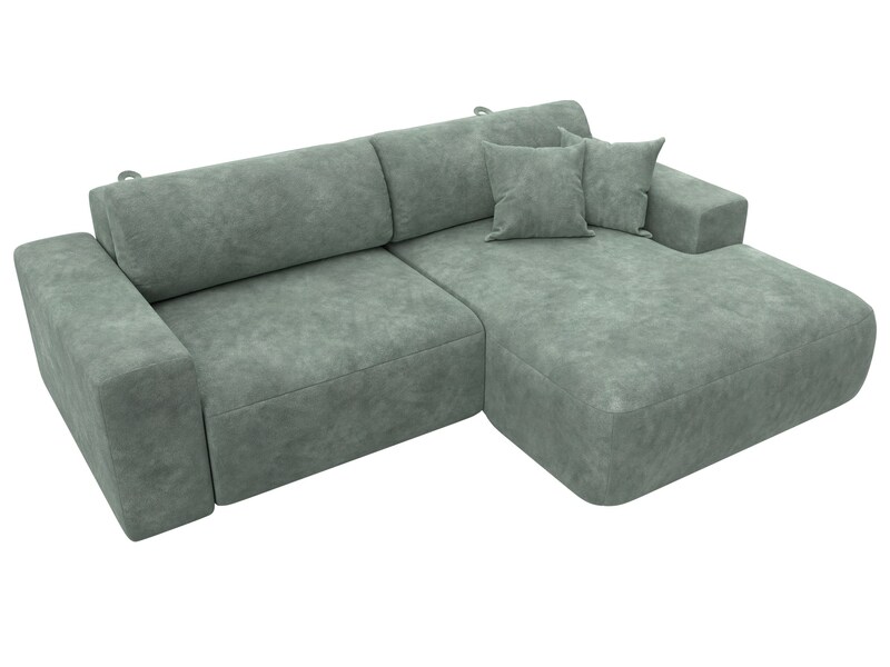 Диван угловой Лига-036 НПБ Классик правый угол, Велюр, BRUT 08 зеленый