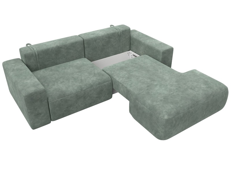 Диван угловой Лига-036 НПБ Классик правый угол, Велюр, BRUT 08 зеленый