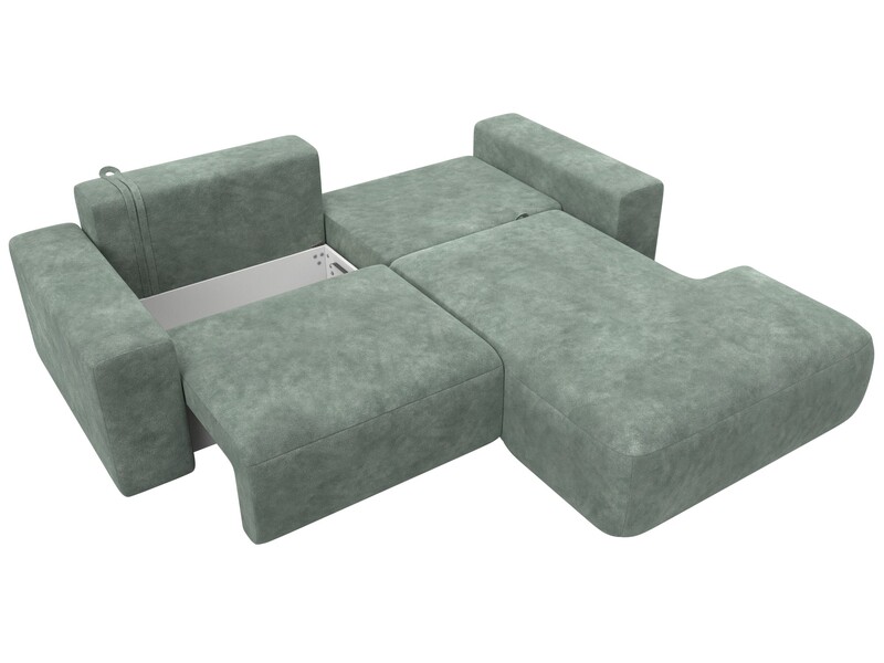 Диван угловой Лига-036 НПБ Классик правый угол, Велюр, BRUT 08 зеленый