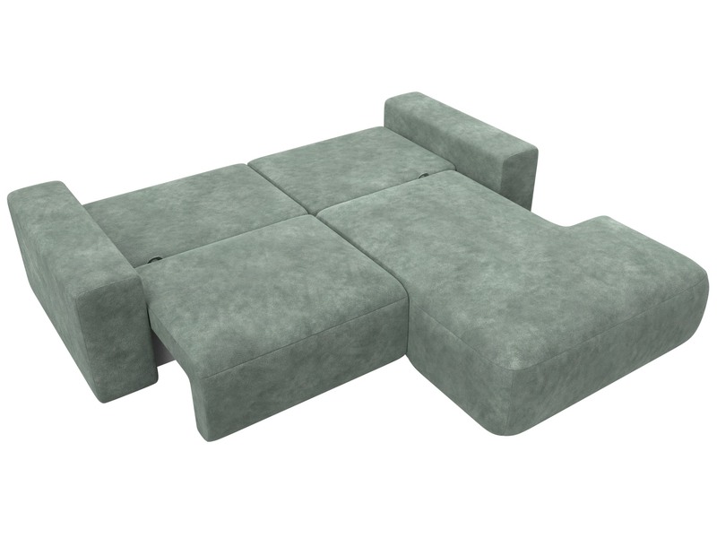 Диван угловой Лига-036 НПБ Классик правый угол, Велюр, BRUT 08 зеленый