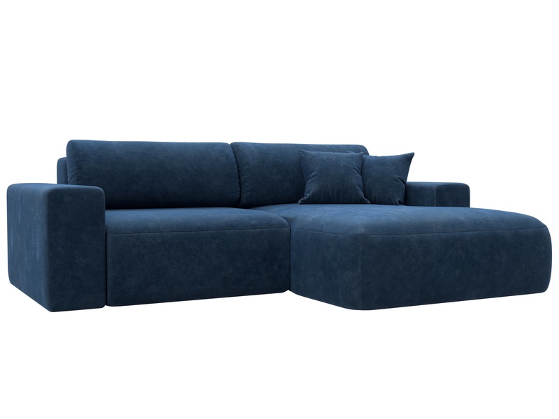 Диван угловой Лига-036 НПБ Классик правый угол, Велюр, BRUT 11 синий