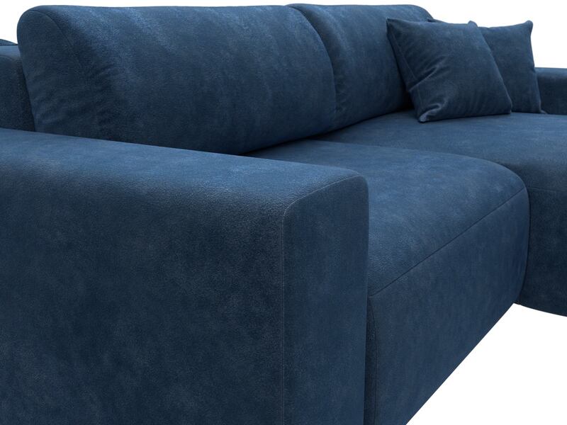 Диван угловой Лига-036 НПБ Классик правый угол, Велюр, BRUT 11 синий