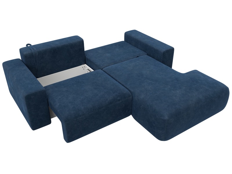 Диван угловой Лига-036 НПБ Классик правый угол, Велюр, BRUT 11 синий