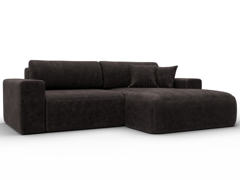 Диван угловой Лига-036 НПБ Классик правый угол, Велюр, BRUT 17 коричневый