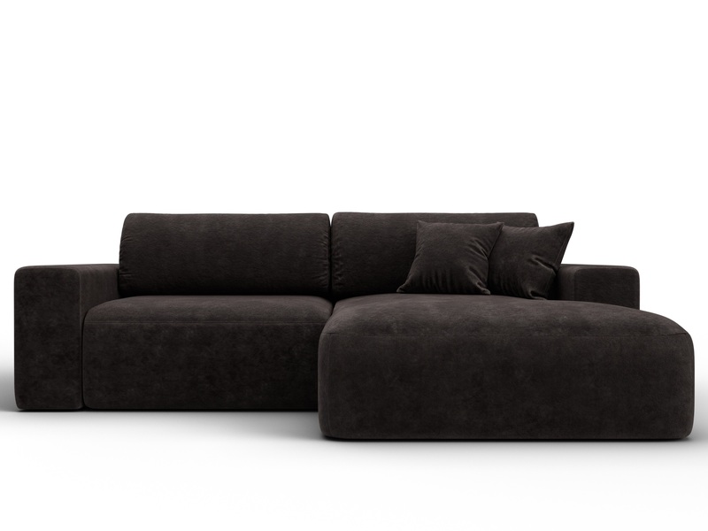 Диван угловой Лига-036 НПБ Классик правый угол, Велюр, BRUT 17 коричневый